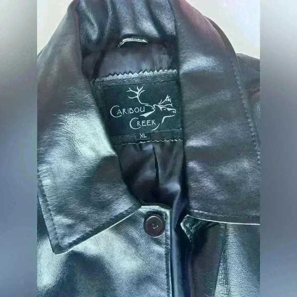 Men's CARIBOU CREEK Black 100% Leather Insulated Jacket Size XL - Picture 2 of 6